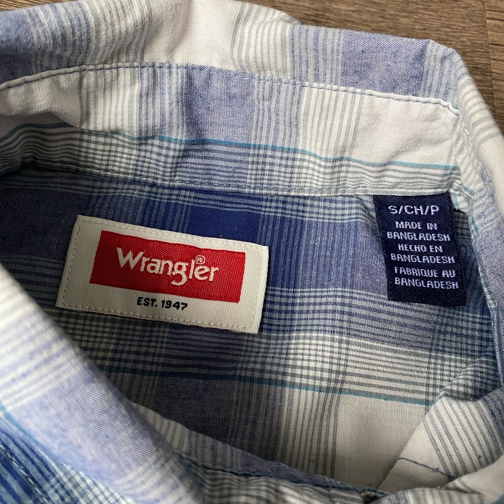 Wrangler Men’s Western Botton Down Shirt Size S - Picture 3 of 6